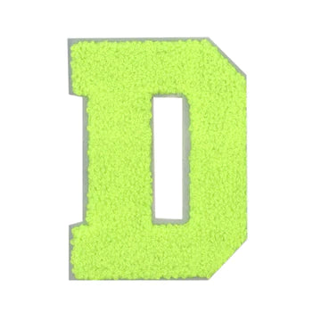 CHENILLE NEON GREEN LETTER PATCH