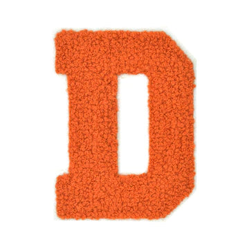 CHENILLE ORANGE  LETTER PATCH
