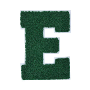 CHENILLE HUNTER GREEN LETTER PATCH