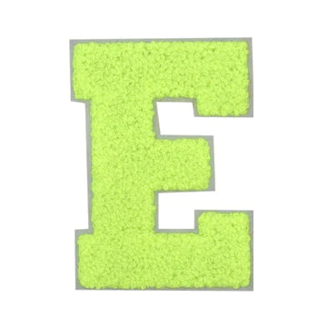 CHENILLE NEON GREEN LETTER PATCH