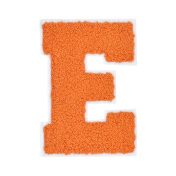 CHENILLE ORANGE  LETTER PATCH