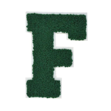 CHENILLE HUNTER GREEN LETTER PATCH