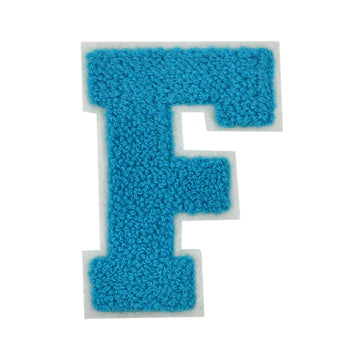 CHENILLE TURQUOISE  LETTER PATCH