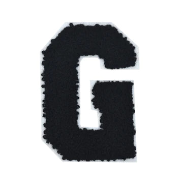 CHENILLE BLACK LETTER PATCH