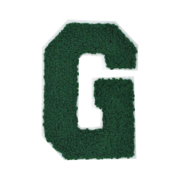 CHENILLE HUNTER GREEN LETTER PATCH