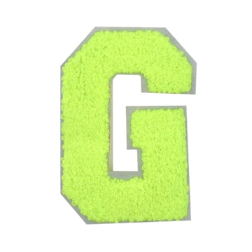 CHENILLE NEON GREEN LETTER PATCH