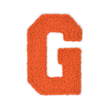 CHENILLE ORANGE  LETTER PATCH