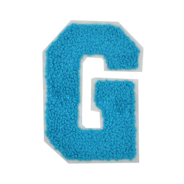 CHENILLE TURQUOISE  LETTER PATCH