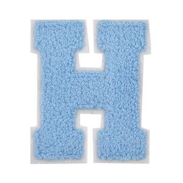 CHENILLE BABY BLUE LETTER PATCH