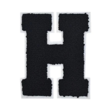 CHENILLE BLACK LETTER PATCH