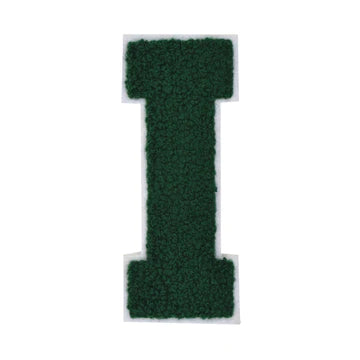 CHENILLE HUNTER GREEN LETTER PATCH