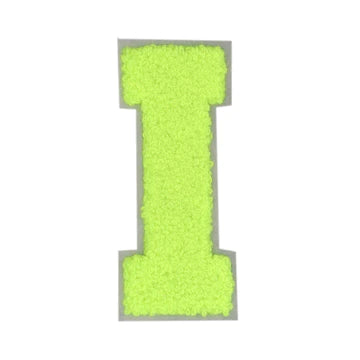CHENILLE NEON GREEN LETTER PATCH