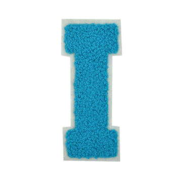 CHENILLE TURQUOISE  LETTER PATCH