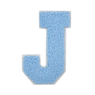 CHENILLE BABY BLUE LETTER PATCH