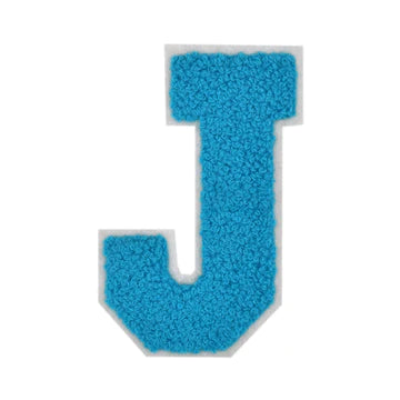 CHENILLE TURQUOISE  LETTER PATCH