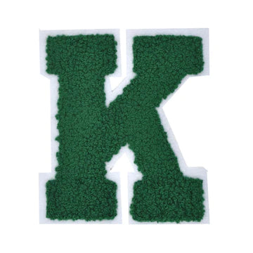 CHENILLE HUNTER GREEN LETTER PATCH