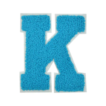 CHENILLE TURQUOISE  LETTER PATCH