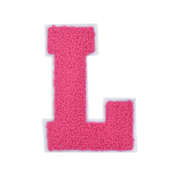 CHENILLE CANDY PINK LETTER PATCH