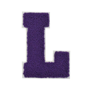 CHENILLE PURPLE LETTER PATCH