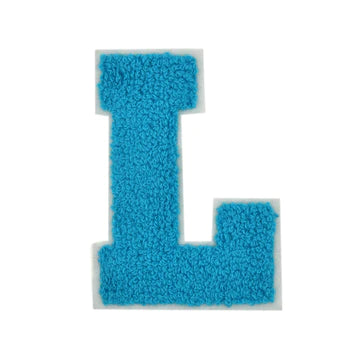 CHENILLE TURQUOISE  LETTER PATCH