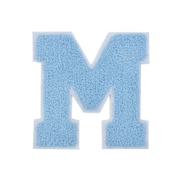 CHENILLE BABY BLUE LETTER PATCH