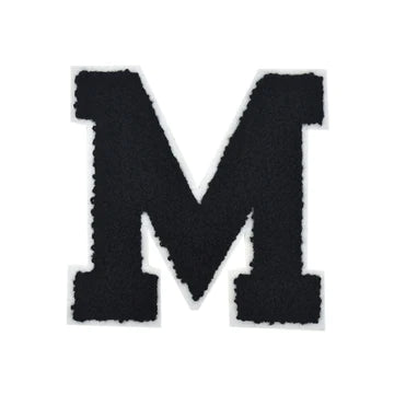 CHENILLE BLACK LETTER PATCH