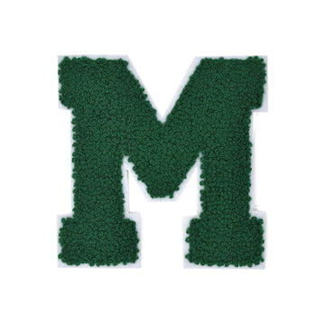 CHENILLE HUNTER GREEN LETTER PATCH