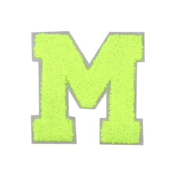 CHENILLE NEON GREEN LETTER PATCH