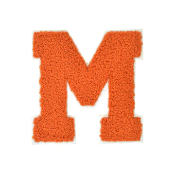 CHENILLE ORANGE  LETTER PATCH
