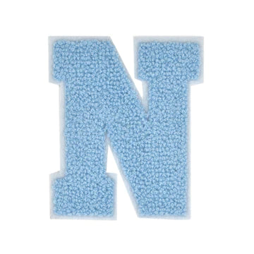 CHENILLE BABY BLUE LETTER PATCH