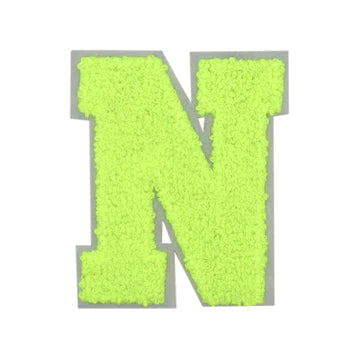 CHENILLE NEON GREEN LETTER PATCH