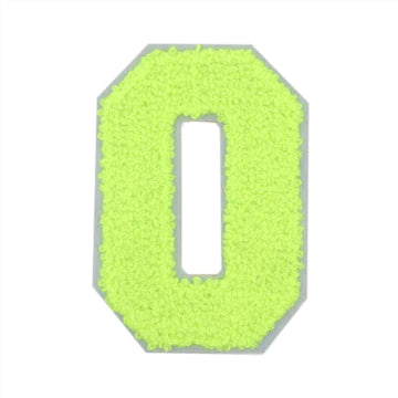 CHENILLE NEON GREEN LETTER PATCH