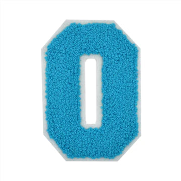 CHENILLE TURQUOISE  LETTER PATCH