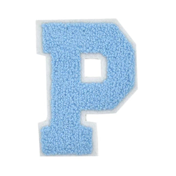 CHENILLE BABY BLUE LETTER PATCH