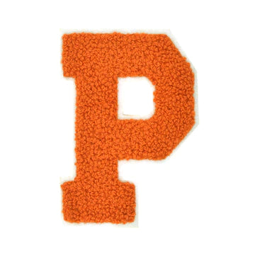 CHENILLE ORANGE  LETTER PATCH