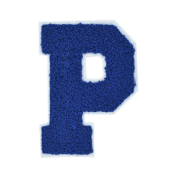 CHENILLE ROYAL BLUE LETTER PATCH