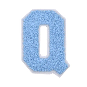 CHENILLE BABY BLUE LETTER PATCH
