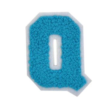 CHENILLE TURQUOISE  LETTER PATCH