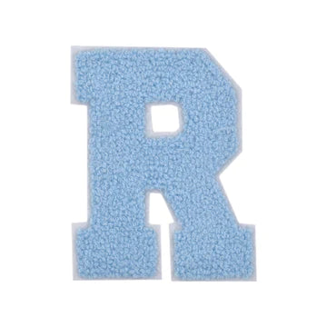 CHENILLE BABY BLUE LETTER PATCH