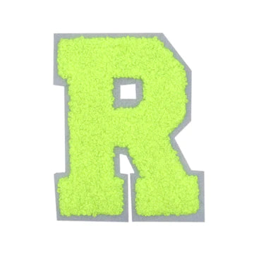 CHENILLE NEON GREEN LETTER PATCH