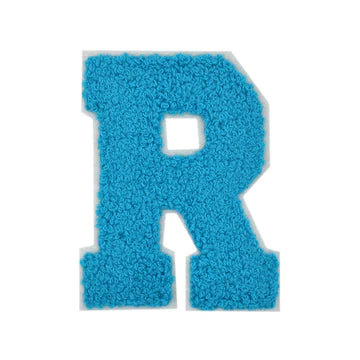 CHENILLE TURQUOISE  LETTER PATCH