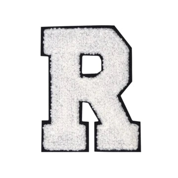 CHENILLE WHITE LETTER PATCH