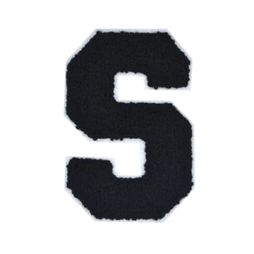 CHENILLE BLACK LETTER PATCH