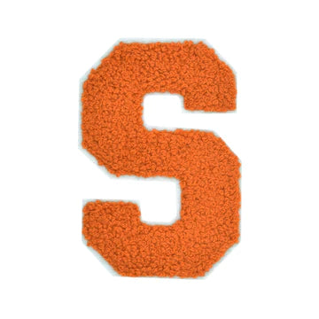 CHENILLE ORANGE  LETTER PATCH