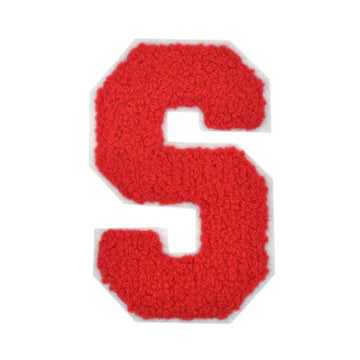 CHENILLE RED  LETTER PATCH