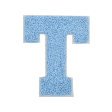 CHENILLE BABY BLUE LETTER PATCH