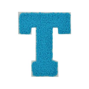 CHENILLE TURQUOISE  LETTER PATCH