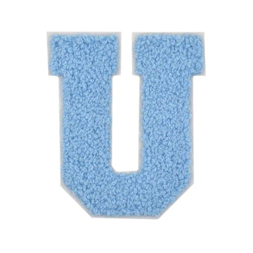 CHENILLE BABY BLUE LETTER PATCH