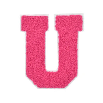 CHENILLE CANDY PINK LETTER PATCH