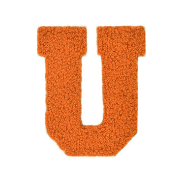 CHENILLE ORANGE  LETTER PATCH